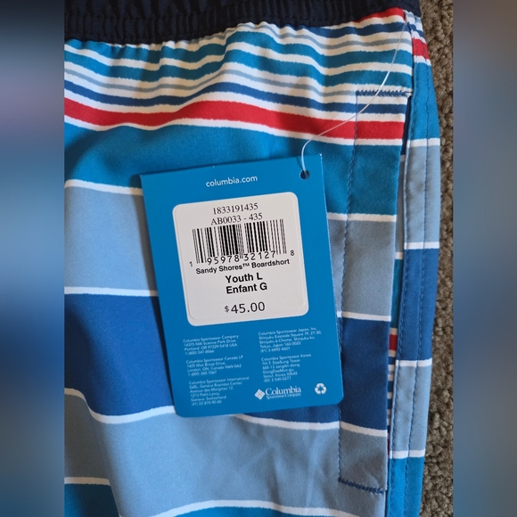 Columbia Blue Striped Swim Shorts - Picture 4 of 4